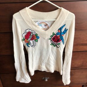 Cashmere Rock-n-Roll Tattoo Sweater